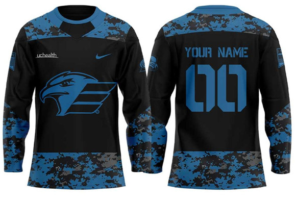 Men's Black Colorado Eagles Custom Hockey Jersey